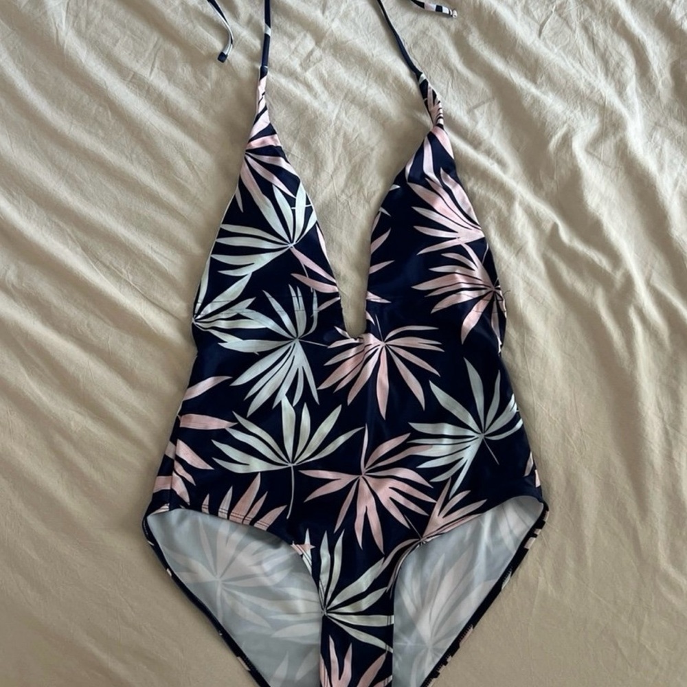 Tropical Leaf Print Swimsuit